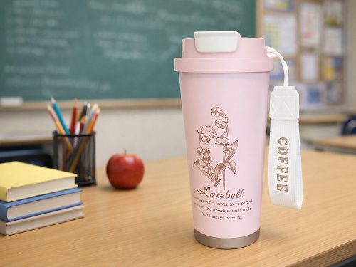 Thermal mug 530 ml szalmával és acél fogantyúval