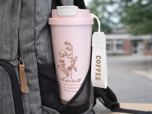 Thermal mug 530 ml szalmával és acél fogantyúval