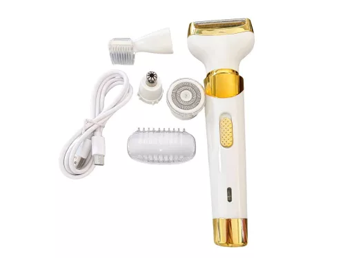 4 az 1-ben szőrtelenítő testre, lábakra és arcra, bikini- és szemöldök-trimmer, orrszőrtelenítő, USB-töltésű borotva
