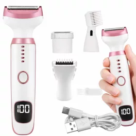   5 az 1-ben szőrtelenítő testre, lábakra és arcra, bikini- és szemöldök-trimmer, orrszőrtelenítő, USB-töltésű borotva