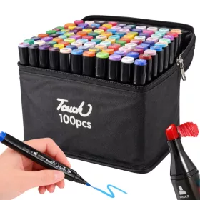   MARKERE ALCOOLICE TACTILE, SET 100 PIESE, PIXURI CU VERTICALĂ ȘI VERTICALĂ, HUTĂ