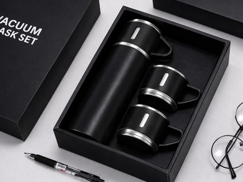 400 ml-es termosz, 3 csészés, rozsdamentes acélból