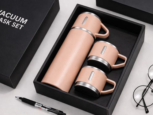 400 ml-es termosz, 3 csészés, rozsdamentes acélból