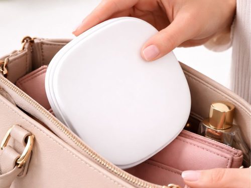 LED-es, USB-ről tölthető, háttérvilágításos, összecsukható sminktükör