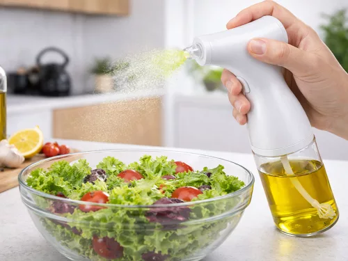 OLAJ ÉS ECET-PERMETEZŐ, ELEKTROMOS ADAGOLÓ, 200 ml-es ÜVEGPERMETEZŐ fehér