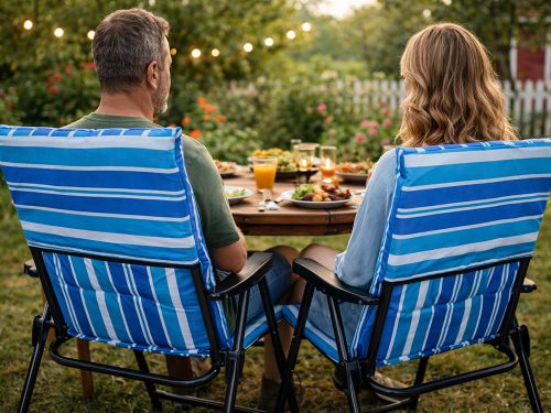 Összcsukható turisták számára készült strand- és kertiszék matrac könnyű, kempingezéshez kék