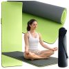 Jóga, pilates, fitness és torna gyakorlószőnyeg, edzőszőnyeg, fogóval, 183 cm zöld