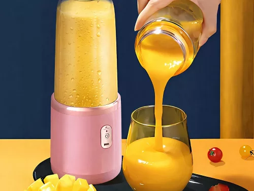 HORDOZHATÓ BLENDER, ELEKTROMOS KEVERŐGÉP, USB-TÖLTÉS, 6 KÉS, SMOOTHIE
