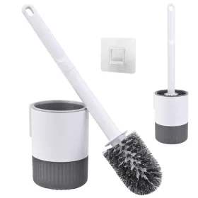   Klasszikus wc-kefe fürdőszobai wc-hez, tartállyal, szürke