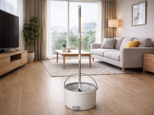 360°-ban forgó felmosófej, vödör, 2 db mikroszálas betét és lefolyó