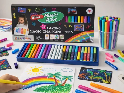 Markere magice care își schimbă culoarea, set creativ cu 25 de piese