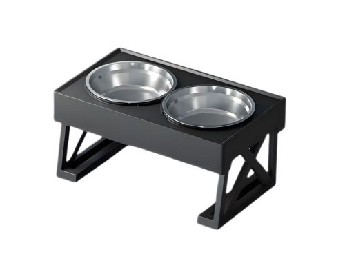 Kutya macska dupla tál állványon, 2x nagy méret, rozsdamentes acél