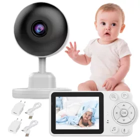   Monitor electronic pentru bebeluși, cameră cu microfon, mod nocturn live, cântece de leagăn LCD, parte, fapt