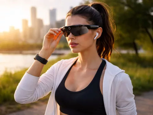 Intelligens ai-szemüveg 2k-kamerával, hangrögzítővel, bluetooth-kapcsolattal, fordítással és fotókészítéssel