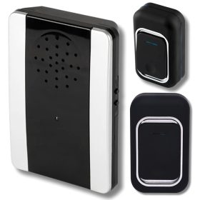   Vezeték nélküli ajtócsengő, 300 m hatótávolság, elemről működik, 2 gomb, vízálló