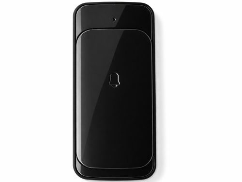 Vezeték nélküli ajtó- és kapucsengő, 300 m hatótávolság, led-es, elemes, vízálló fekete