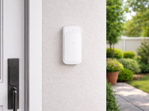Vezeték nélküli ajtó- és kapucsengő, 300 m hatótávolság, led-es, elemes, vízálló fehér