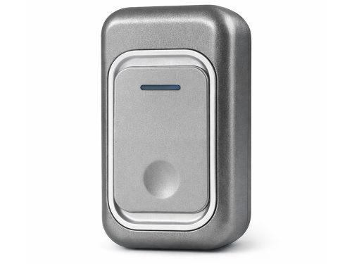 Vezeték nélküli ajtó- és kapucsengő, 300 m hatótávolság, led-es, elemes, vízálló szürke