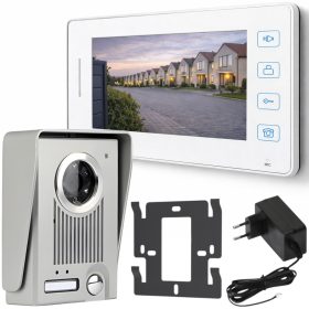 Intelligens otthoni video kaputelefon vezetékes fehér