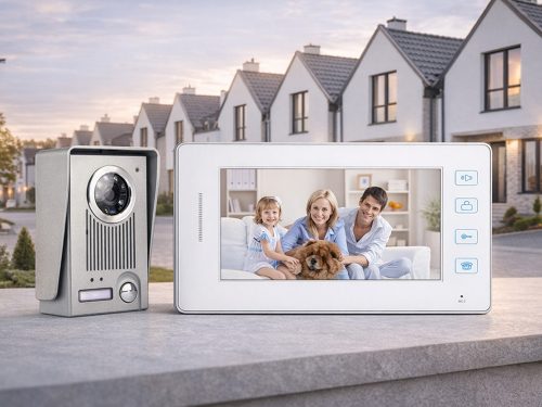 Intelligens otthoni video kaputelefon vezetékes fehér