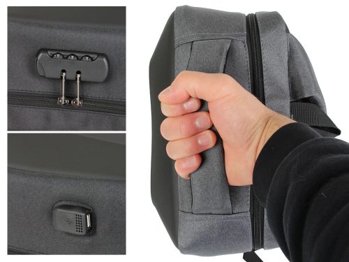 LOPÁSELLENES, MEGERŐSÍTETT ÜZLETI HÁTIZSÁK LAPTOPHOZ, KÓDZÁRÓVAL, NAGY MÉRETŰ