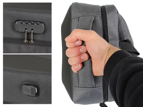 LOPÁSELLENES, MEGERŐSÍTETT ÜZLETI HÁTIZSÁK LAPTOPHOZ, KÓDZÁRÓVAL, NAGY MÉRETŰ