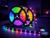5 méteres vízálló rgb led-szalag, bluetooth, vezérlőpánt, alkalmazásos vezérlés, távirányító