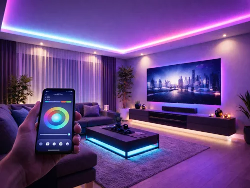 5 méteres vízálló rgb led-szalag, bluetooth, vezérlőpánt, alkalmazásos vezérlés, távirányító