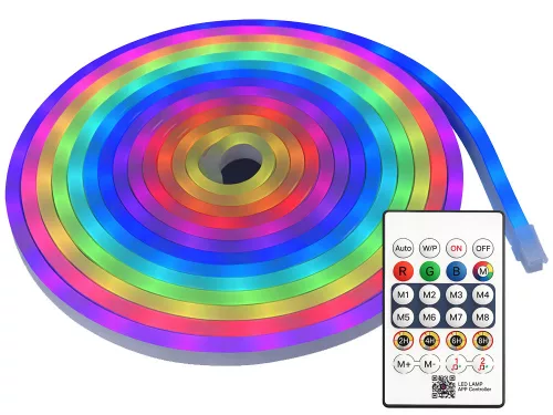 Neon led-szalag 5 m rgb bluetooth alkalmazás távirányító vízálló rugalmas