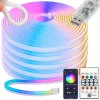 10 m-es rgb neon led-szalag, bluetooth, alkalmazás, távirányító, vízálló, rugalmas