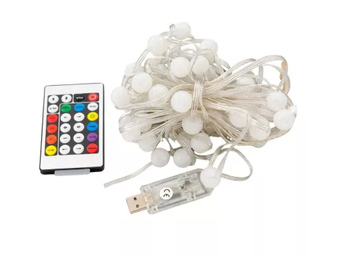 SZÍNES USB RGB LED-LÁMPÁK, ALKALMAZÁS, TÁVIRÁNYÍTÓ, ÜNNEPI DÍSZGÖMBÖK