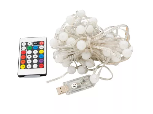 SZÍNES USB RGB LED-LÁMPÁK, ALKALMAZÁS, TÁVIRÁNYÍTÓ, ÜNNEPI DÍSZGÖMBÖK