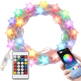   LED-csillagok USB RGB alkalmazás távirányítóval színes dekorációs ünnepi