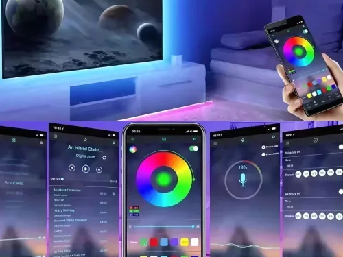 LED-csillagok USB RGB alkalmazás távirányítóval színes dekorációs ünnepi