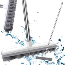Gumi-szilikon seprű fém nyéllel, 120 cm fehér