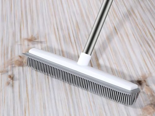 Gumi-szilikon seprű fém nyéllel, 120 cm fehér