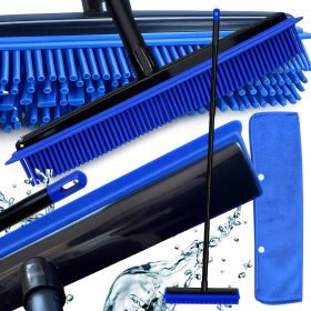 Gumi-szilikon seprű fém nyéllel, 120 cm kék