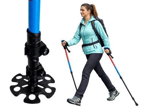 VERK GROUP NORDIC WALKING ÉS TREKKING TÚRABOT, VÉGEK, HÁLÓ 2db piros