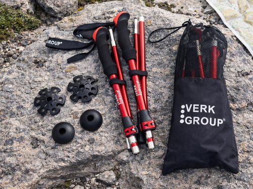 NORDIC WALKING TÚRABOT KÉSZLET TOKKAL 2db piros