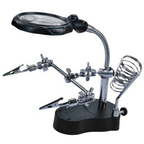   Harmadik kéz forrasztófogó szerelőfogó nagyító krokodilcsipeszek led