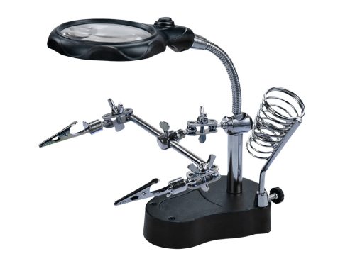 Harmadik kéz forrasztófogó szerelőfogó nagyító krokodilcsipeszek led