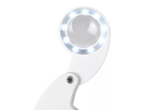 60-szoros nagyítású, összecsukható, usb-ről tölthető, led-es uv ékszerész nagyító olvasáshoz