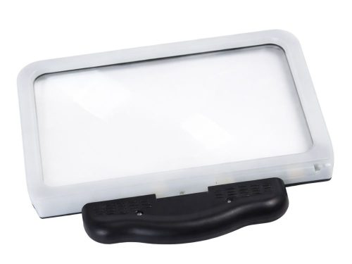 2,5-szeres nagyítású, hordozható, led-es háttérvilágítású olvasó nagyító, 3 üzemmóddal, usb-töltéssel