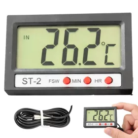   Digitális hőmérő érzékelővel akváriumhoz, hűtőshez, terráriumhoz, vízhez – 100 cm-es kábel
