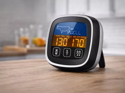 Húshőmérő érintőképernyős, digitális konyhai hőmérő, sütéshez