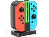 Töltőállomás 4 db joy-con-hoz nintendo switch led-es háttérvilágítással