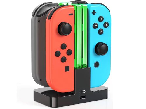 Töltőállomás 4 db joy-con-hoz nintendo switch led-es háttérvilágítással