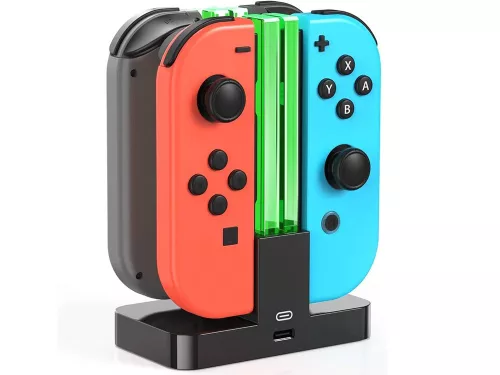Töltőállomás 4 db joy-con-hoz nintendo switch led-es háttérvilágítással