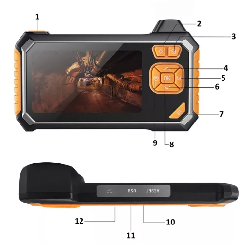Endoszkóp LCD kijelzővel, narancssárga, W900