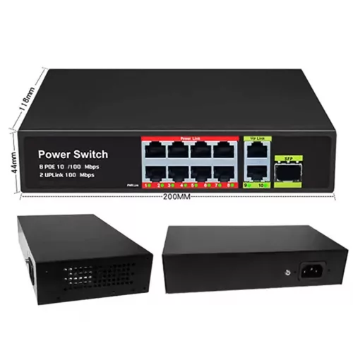 RENEW FORCE PoE Switch – 8x PoE, 2x Uplink RJ45, Plug & Play
